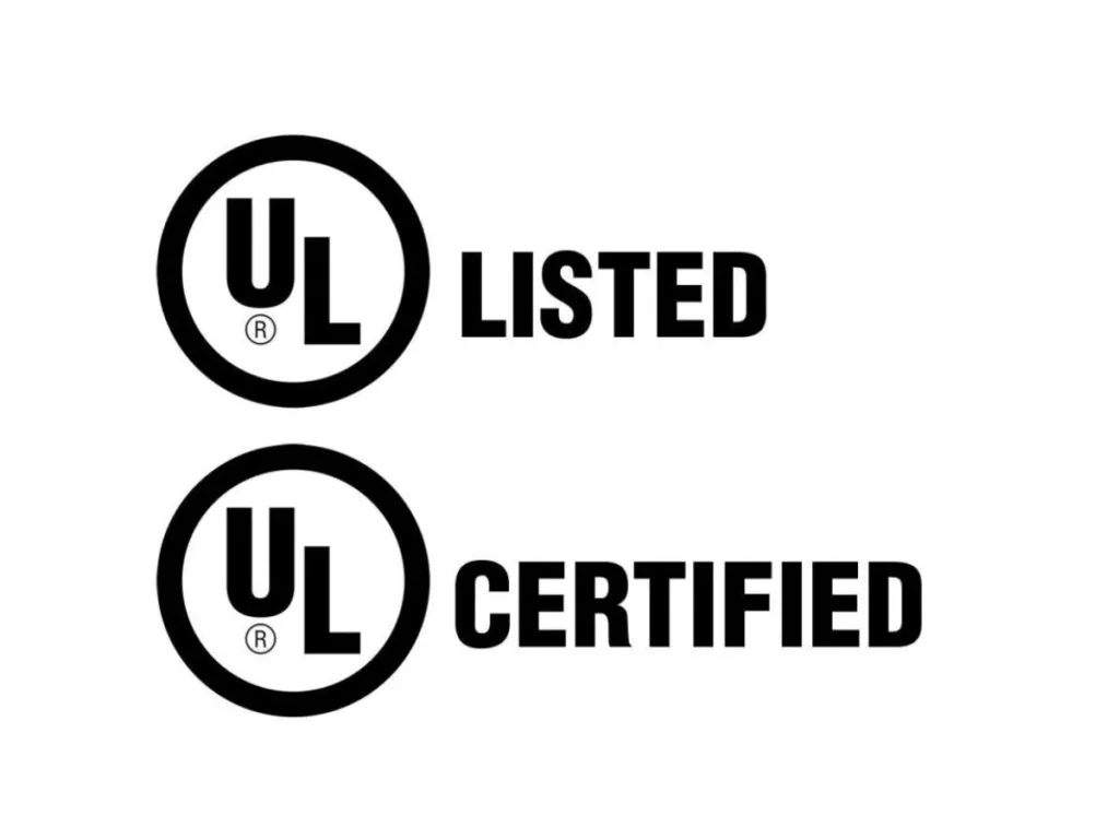 UL Listed & Certified Label